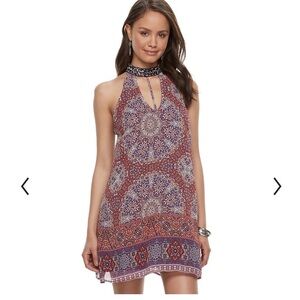 Xtraordinary Embellished Choker Neck Shift Dress size M